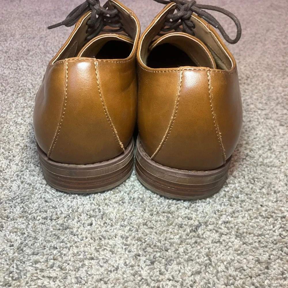 Parker & Sky Astral Mens‎ 12 M Cognac Brown Textured Derby Dress Shoes 1046680